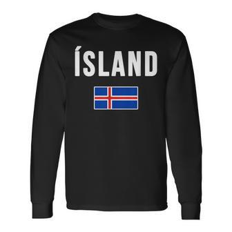 Iceland Icelandic Flag Reykjavik Travel Souvenir Love Viking Long Sleeve T-Shirt - Monsterry UK