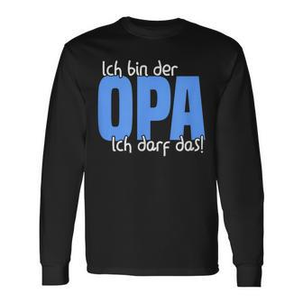 Ich Bin Der Opa, Kann Das Enkelkind Langarmshirts, Schwarz Für Großväter - Seseable