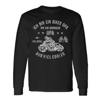 Ich Bin Ein Biker Opa Nur Viel Cooler Motorcycle Fahren Langarmshirts - Seseable