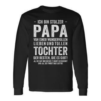 Ich Bin Stolzer Papa Einer Wundervollen Tochter Ich Bin Stol Langarmshirts - Geschenkecke