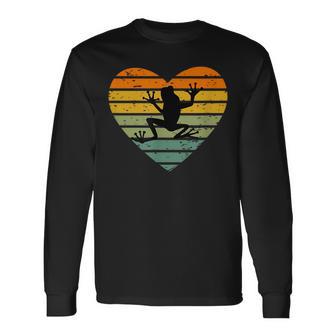 Ich Liebe Frösch Retro Heart Tree Frog Fan Toad Langarmshirts - Geschenkecke