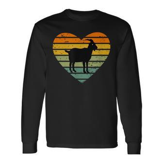 Ich Liebe Ziegen Retro Heart Goat Farm Langarmshirts - Seseable