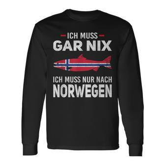 Ich Muss Gar Nix Ich Muss Nur Nach Norwegian Scandinavia Langarmshirts - Seseable