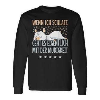 Ich Schlafe Lama Sleep Alpaca Sayings Langarmshirts - Seseable