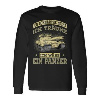 Ich Schnarche Nicht Panzer German Language Langarmshirts - Seseable