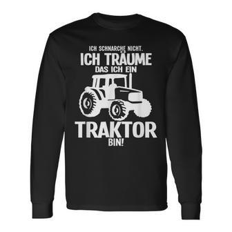 Ich Träume Ich Bin Ein Traktor Farmers Black S Langarmshirts - Seseable