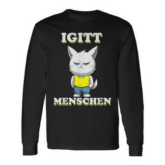 Igitt Menschen Katze Lustige Spruch Katzen Langarmshirts - Seseable