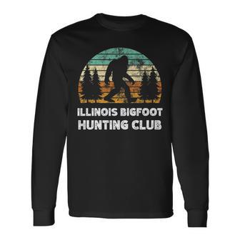 Illinois Bigfoot Hunting Club Sasquatch Fan Long Sleeve T-Shirt - Monsterry