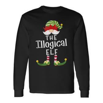 Illogical Elf Group Christmas Pajama Party Long Sleeve T-Shirt - Monsterry DE