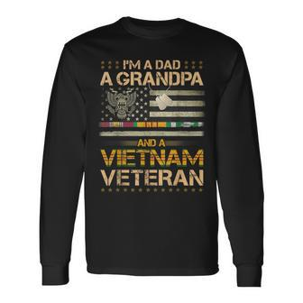 I'm A Dad A Grandpa And A Vietnam Veteran Usa Flag Long Sleeve T-Shirt - Monsterry