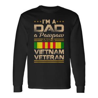 I'm Dad Pawpaw Vietnam Veteran Vintage Army Long Sleeve T-Shirt - Monsterry