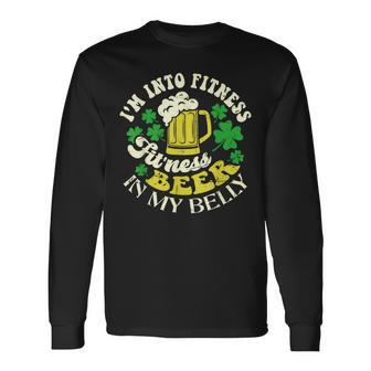 I'm Into Fitness Beer In My Belly St Patrick's Day Long Sleeve T-Shirt - Thegiftio UK