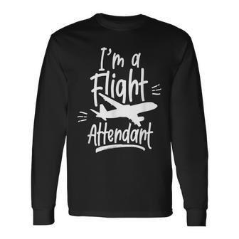 I'm A Flight Attendant Airplane Cabin Crew Steward Long Sleeve T-Shirt - Monsterry AU