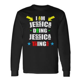 I'm Jessica Doing Jessica Things Cool Christmas Long Sleeve T-Shirt - Seseable