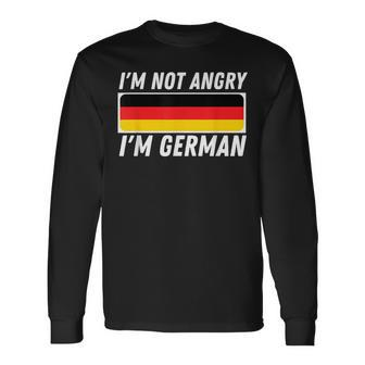 I'm Not Angry I'm German Germany Flag German-American Long Sleeve T-Shirt - Monsterry AU