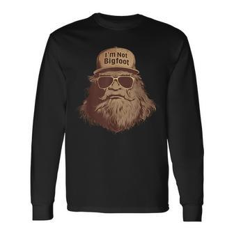 I'm Not Bigfoot Bigfoot Disguise Trucker Hat Sasquatch Long Sleeve T-Shirt | Mazezy