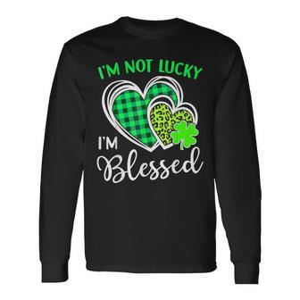 I'm Not Lucky I'm Blessed St Patrick's Day Christian Long Sleeve T-Shirt - Thegiftio UK