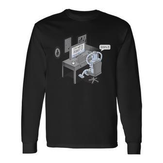 I'm Not A Robot Computer Pun Long Sleeve T-Shirt - Monsterry UK
