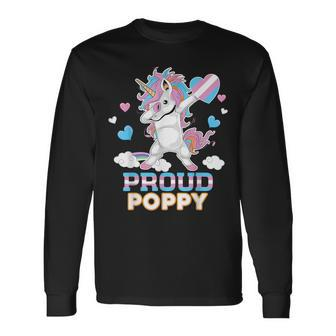 I'm A Proud Transgender Poppy Dabbing Unicorn Lgbt Gay Pride Long Sleeve T-Shirt - Monsterry UK
