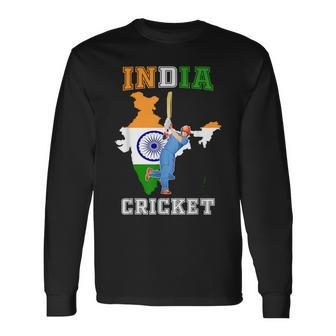 India Cricket Lovers Indian Players Spectators Cricketers Long Sleeve T-Shirt - Monsterry