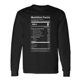 Infj The Advocate Personality Nutrition Facts Long Sleeve T-Shirt - Monsterry CA