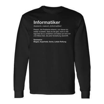 Informatiker Definition Programmer Nerd Cool Langarmshirts - Seseable
