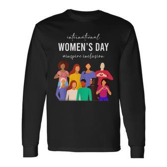 Inspire Inclusion International Women's Day 2024 For Women Long Sleeve T-Shirt - Seseable