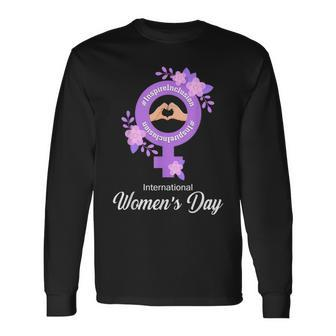 International Women's Day 2024 Inspire Inclusion Women Long Sleeve T-Shirt | Mazezy