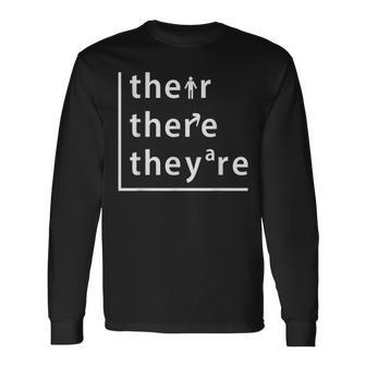 Their There They're English Teacher Long Sleeve T-Shirt - Monsterry UK