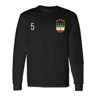 Iran Number 5 Sports Jersey Football Five Iranian Persian Long Sleeve T-Shirt - Thegiftio UK