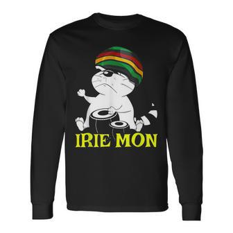 Irie Mon Rasta Cat Carribbean Patois Jamaican Slang Long Sleeve T-Shirt - Monsterry AU