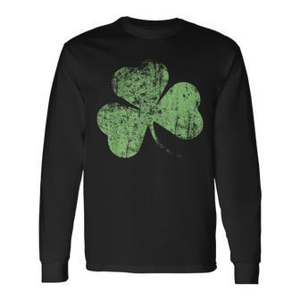 Irish Shamrock Ireland Emblem Flag Shamrock Vintage Long Sleeve T-Shirt - Monsterry DE