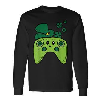 Irish Video Game Controller St Patrick Day Gamer Boys Girls Long Sleeve T-Shirt - Thegiftio UK