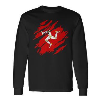 Isle Of Man Flag Island Manx Flag Scratcher Isle Of Man Langarmshirts - Geschenkecke