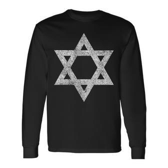 Israel Flag Distressed Star Of David Symbol Jewish Israeli Long Sleeve T-Shirt - Monsterry AU