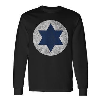 Israeli Air Force Israel Defense Roundel Flag Star Of David Long Sleeve T-Shirt - Monsterry UK