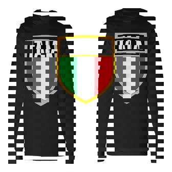 Italia Escudo Logo Parche Italia Bandera Italiana Insignia Camiseta de manga larga - Regaloses