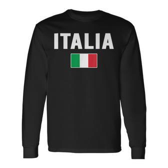 Italia Italian Flag Souvenir Italy Long Sleeve T-Shirt - Monsterry DE