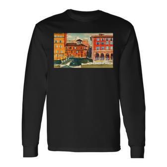 Italian Street View Artist Sketch Long Sleeve T-Shirt - Monsterry CA