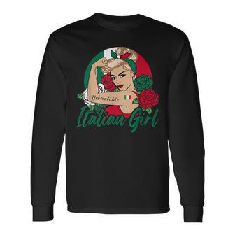 Italienisches Mädchen Retro-Langarmshirts, Stolzes Design im Vintage-Stil - Seseable