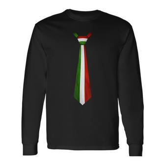 Italy Flag Fake Tie For Italian Fans Langarmshirts - Seseable