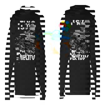 It's My 5Th Birthday Monster Truck 5Th Birthday Boy Long Sleeve T-Shirt - Monsterry