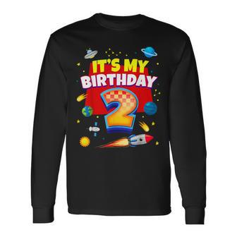 Its My Birthday 2Nd Boy Space Astronaut Family Matching Long Sleeve T-Shirt - Monsterry