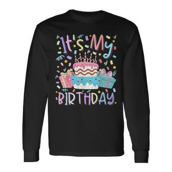 It's My Birthday Birthday Party Pastel Cake For Girls Long Sleeve T-Shirt - Monsterry