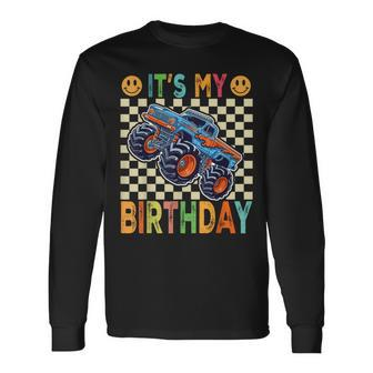 It's My Birthday Monster Truck Car Birthday Boys Long Sleeve T-Shirt | Mazezy CA