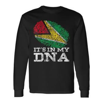 It's In My Dna Guyana Country Flag Genes Vintage Guyanese Long Sleeve T-Shirt - Monsterry CA