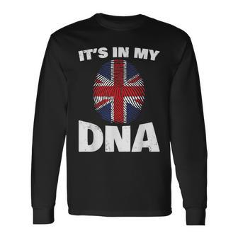 It's My Dna Uk Union Jack United Kingdom England Long Sleeve T-Shirt - Monsterry UK