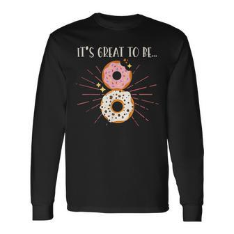 It's Great To Be 8 For A Donut 8 Birthday Party Long Sleeve T-Shirt - Thegiftio UK