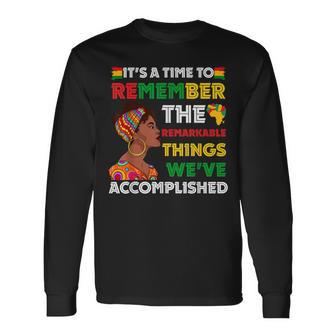 It's Time Remember Black History African Black Pride Women Long Sleeve T-Shirt - Monsterry