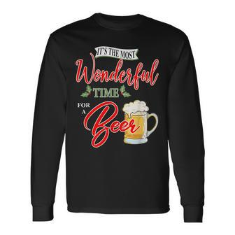It's The Most Wonderful Time For A Beer Christmas T Long Sleeve T-Shirt - Monsterry DE